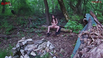 Teen (18+) Girl Masturbates In The Woods And Reaches Orgasm