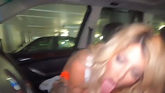 Tattooed Waitress With Big Black Cock Sucks On A Penis In A Car