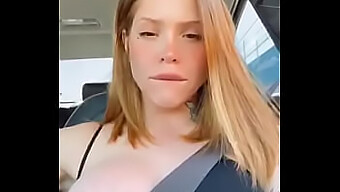 Teenie'S Big Boobs Bounce While Driving