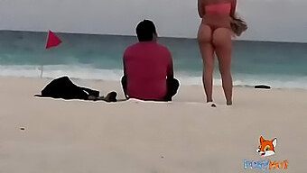 Bikini-Clad Wife Teases And Taunts Men On The Beach