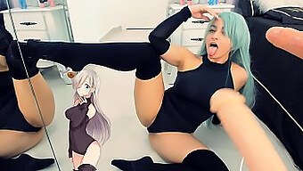 Adolescente (18+) Elizabeth Lions Recibe Doble Mamada De Una Chica De Cosplay Con Cara De Ahegao