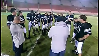 Hottest Cheerleader Gets A Group Sex With An Entire Football Team