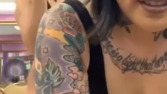 Amateur Asian Girl Shows Off Her Tattoos On Periscope